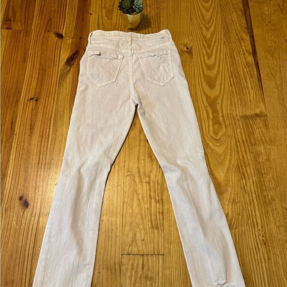 MOTHER SUPERIOR High Waisted Rascal Ankle Slim Straight Jeans Soft Pink Sz 25 - Picture 15 of 15
